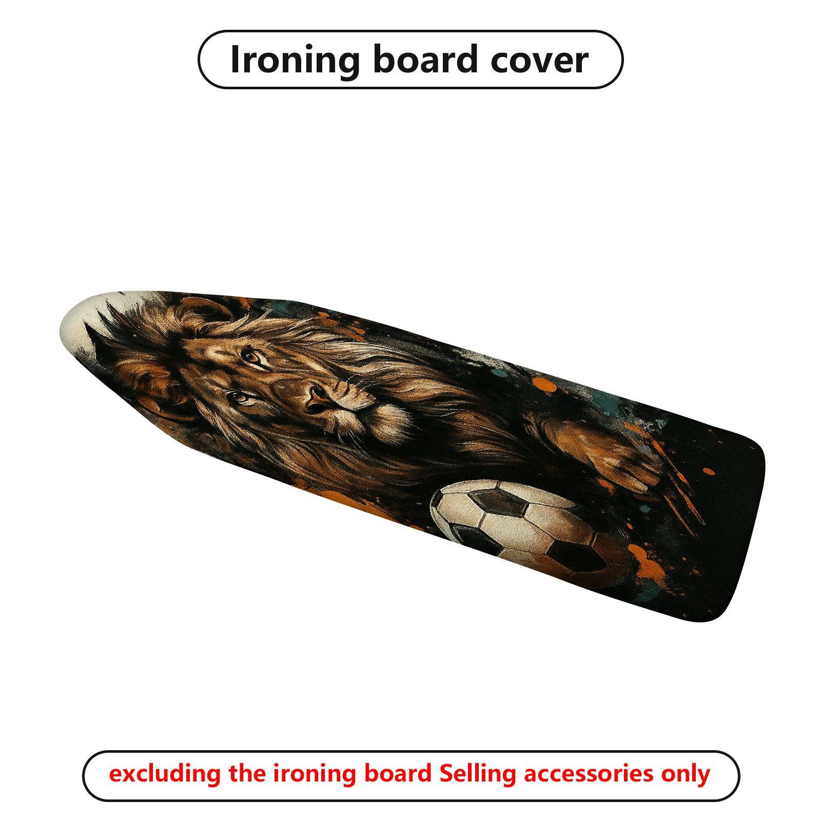 1-Piece Lion Soccer Art  Ironing Board Cover, Universal Size, Without Board