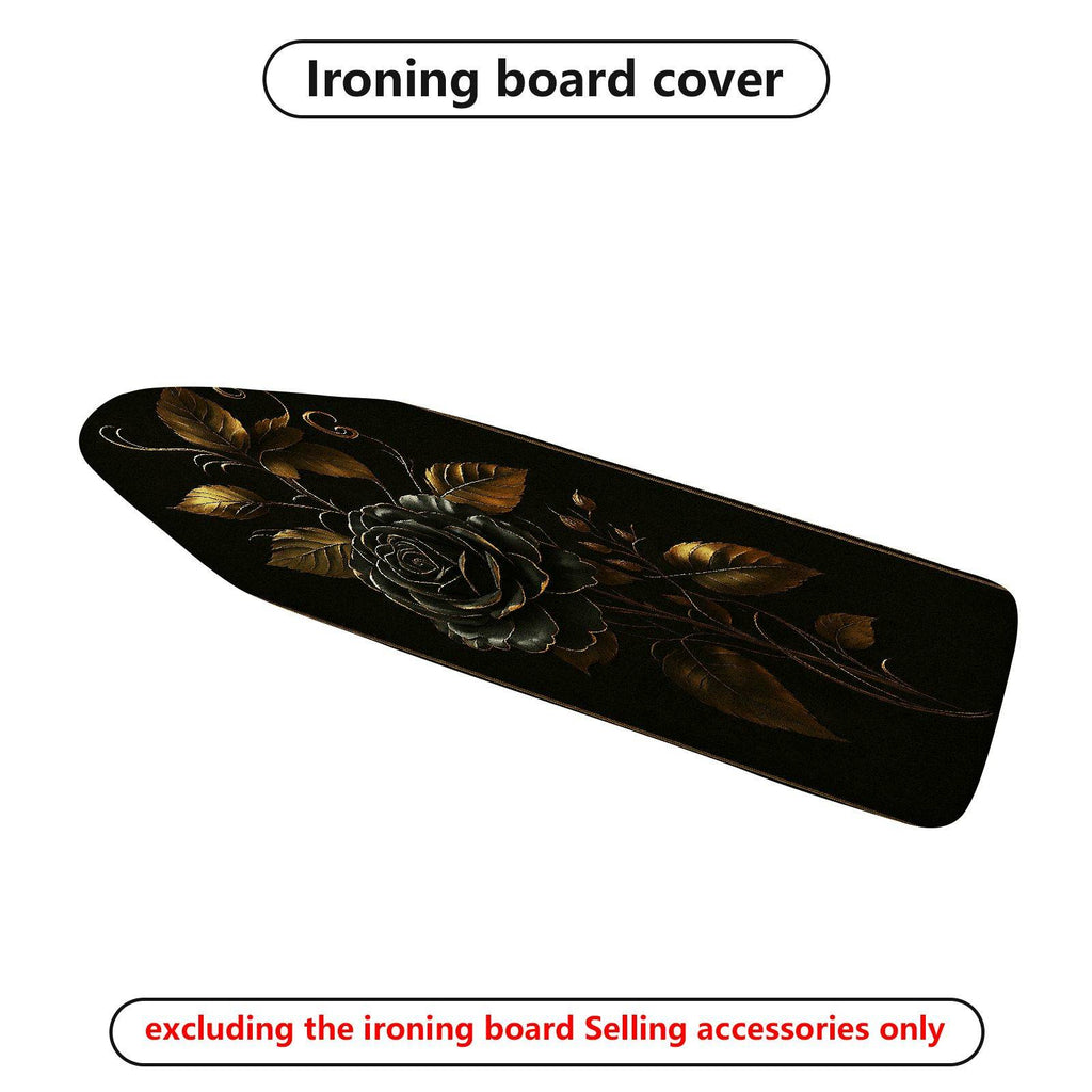 1-Piece Floral Elegant Black  Ironing Board Cover, Universal Size, Without Board