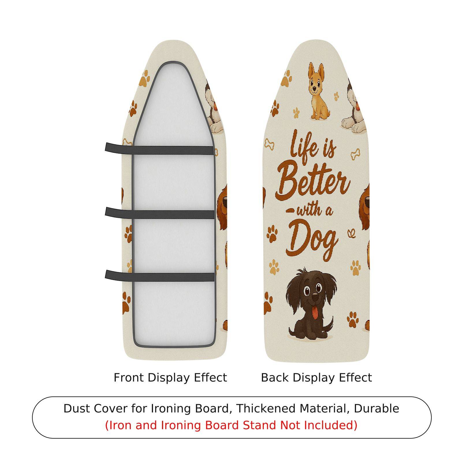 1-Piece Dog Paw Print Animal  Ironing Board Cover, Universal Size, Without Board