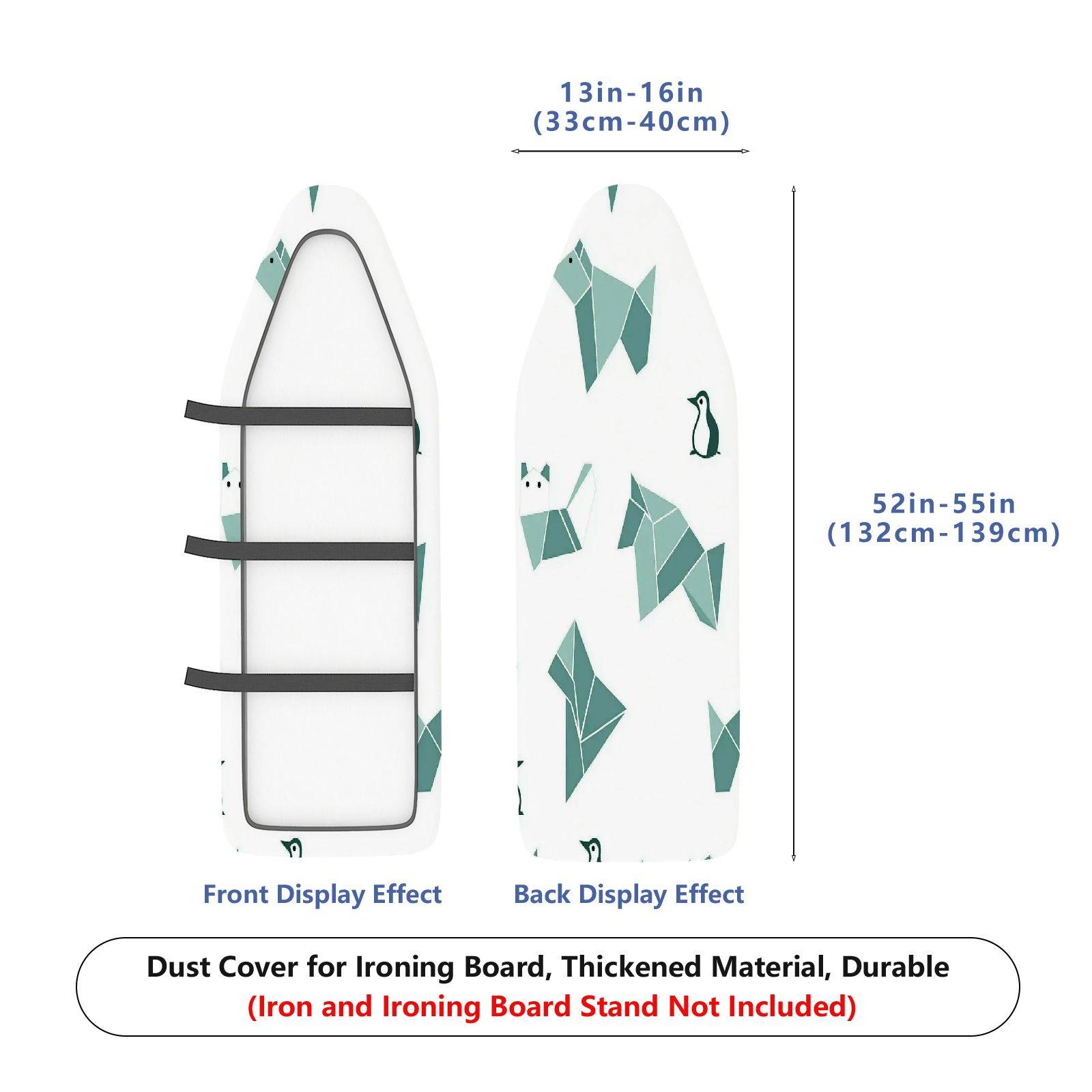 1-Piece Origami Animal Penguin Dog  Ironing Board Cover, Universal Size, Without Board