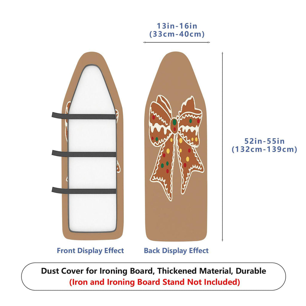 1-Piece Gingerbread Bow Ribbon Christmas  Ironing Board Cover, Universal Size, Without Board