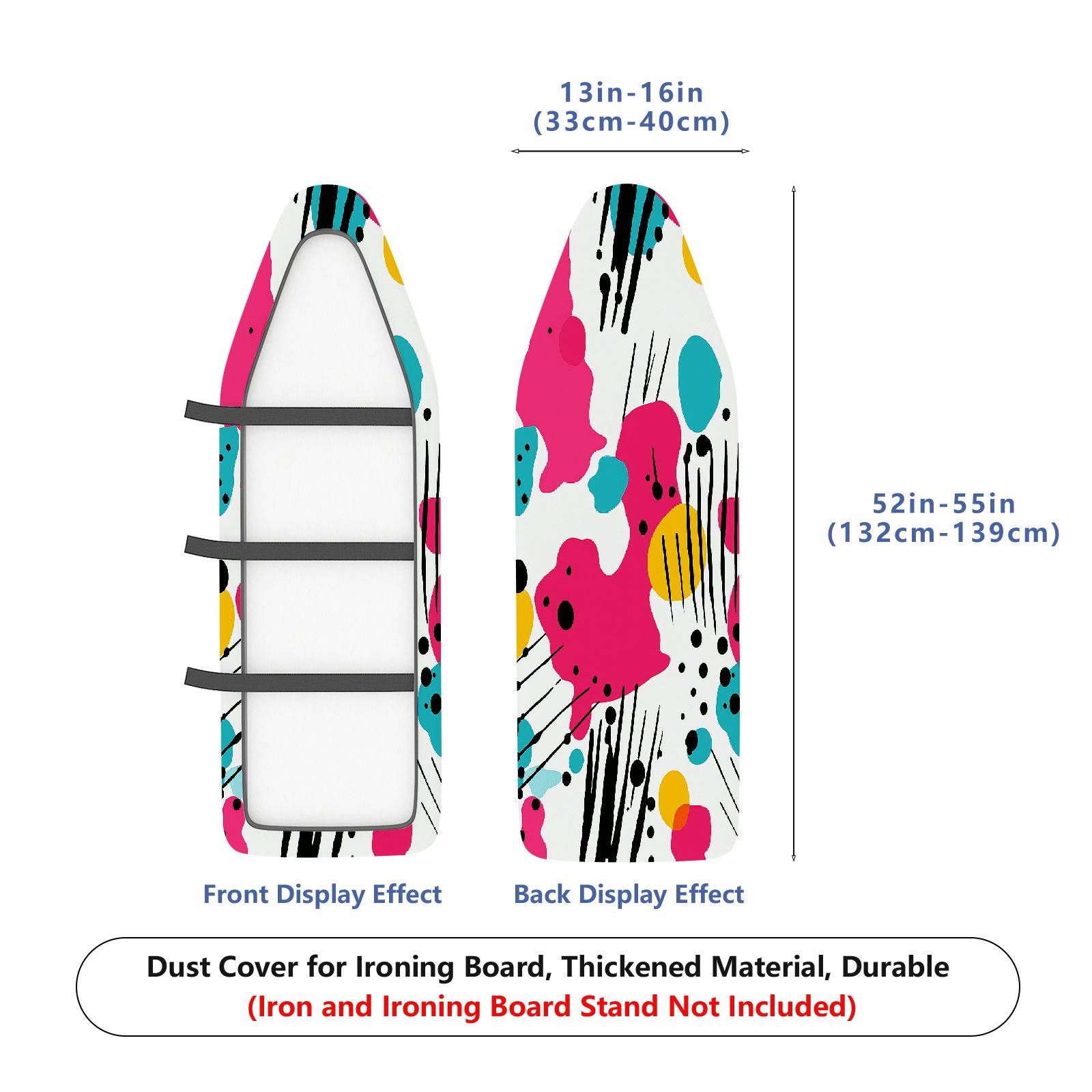 1-Piece Abstract Colorful Artistic  Ironing Board Cover, Universal Size, Without Board