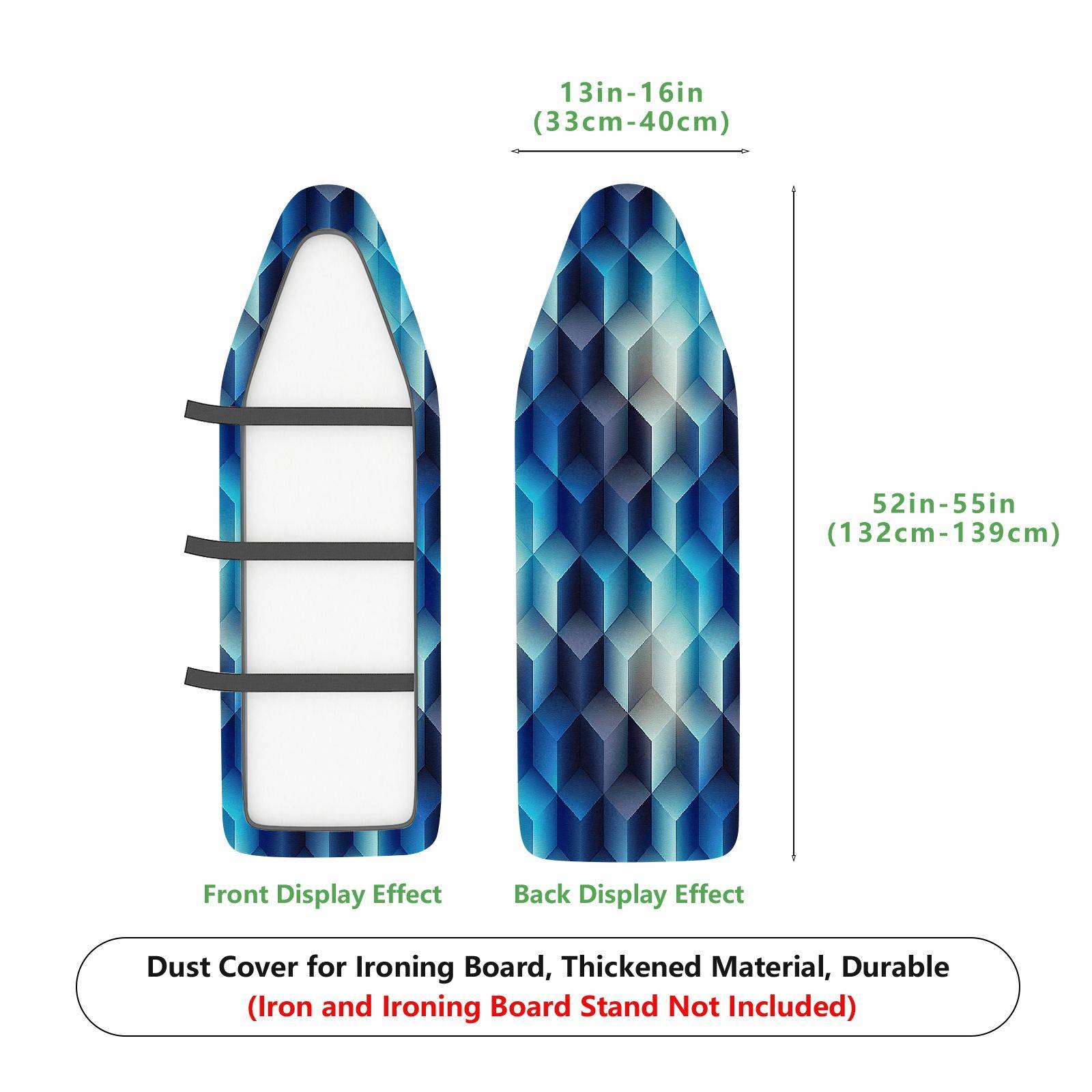 1-Piece Geometric Blue Abstract  Ironing Board Cover, Universal Size, Without Board