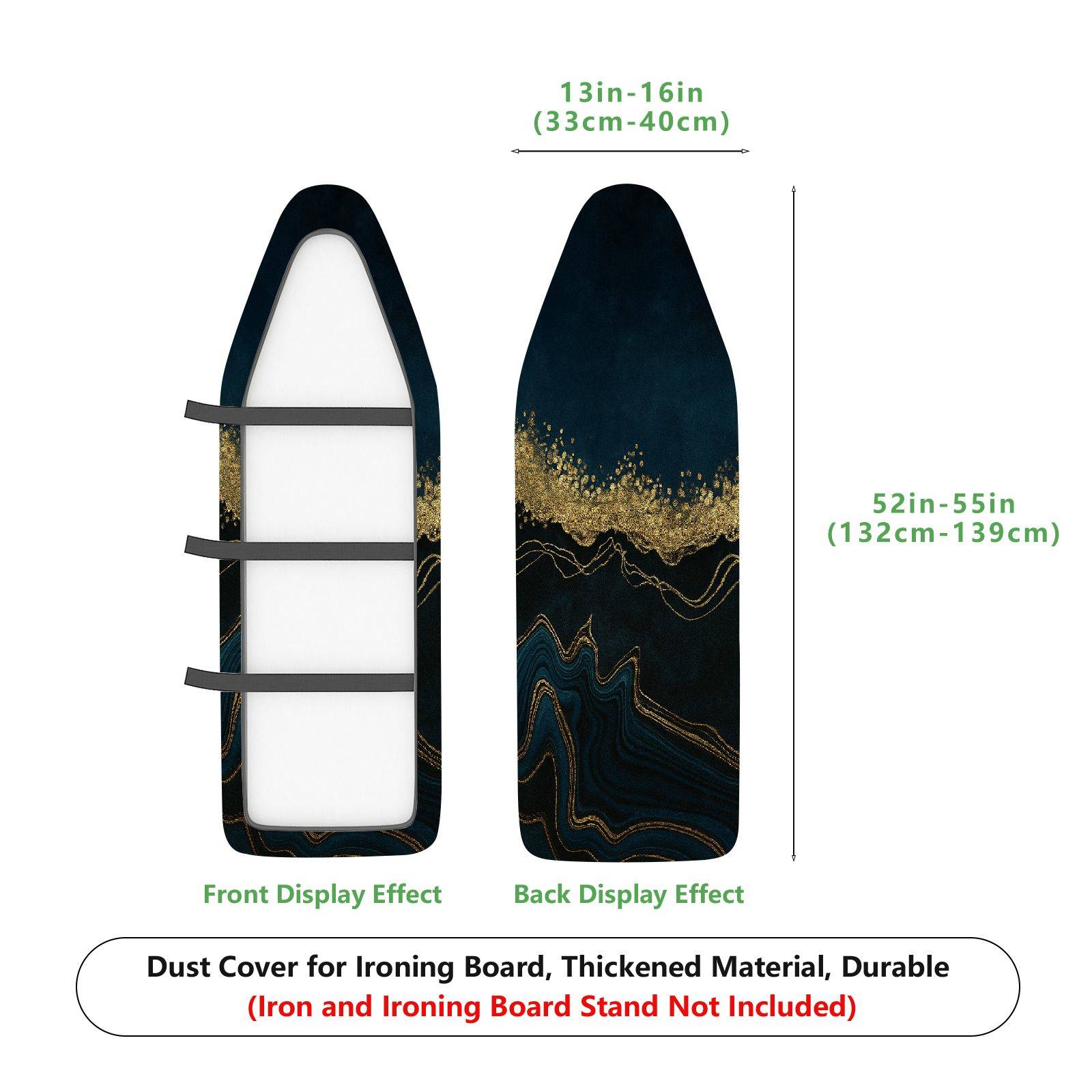 1-Piece Marble Gold Abstract Pattern  Ironing Board Cover, Universal Size, Without Board