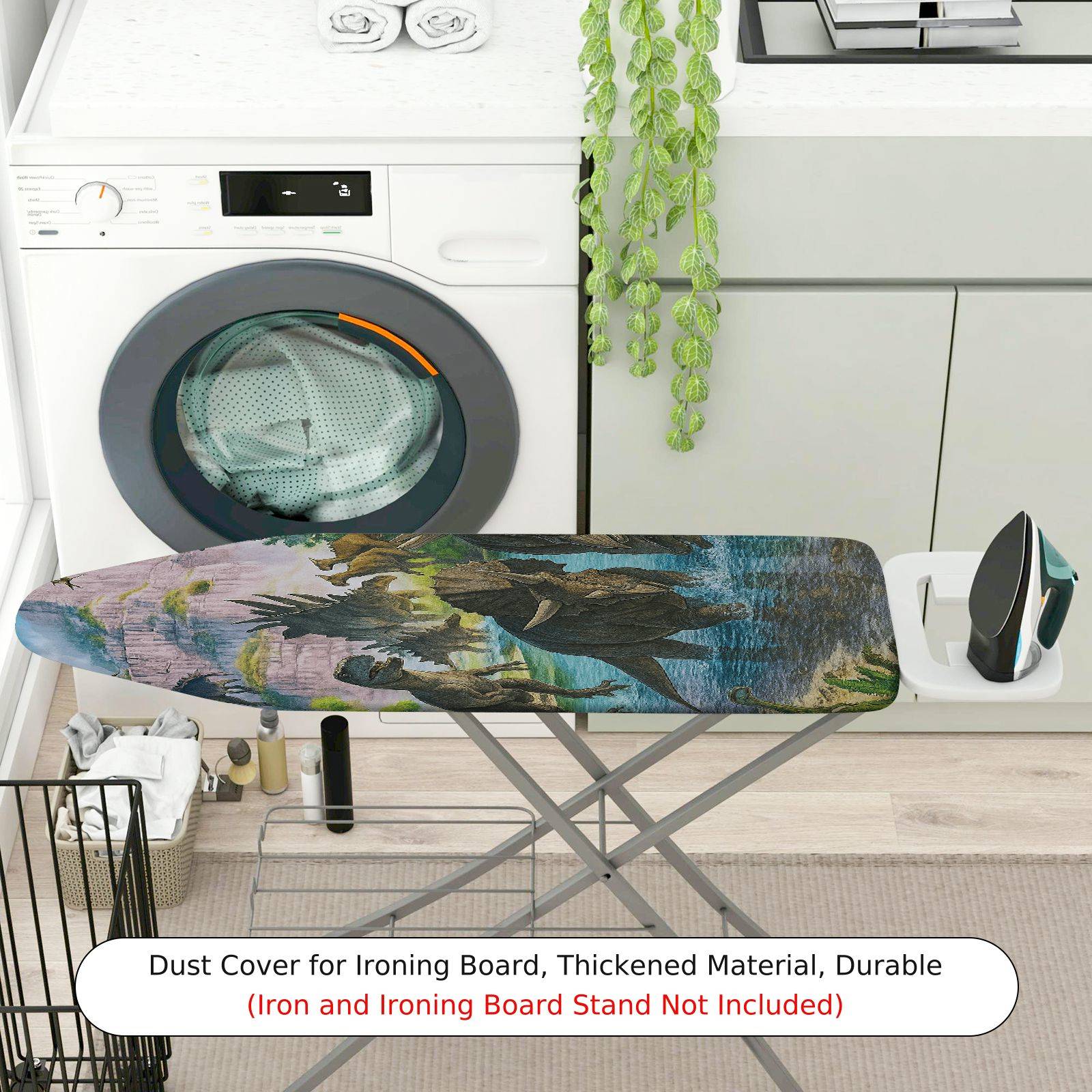1-Piece Dinosaur Jungle Adventure  Ironing Board Cover, Universal Size, Without Board