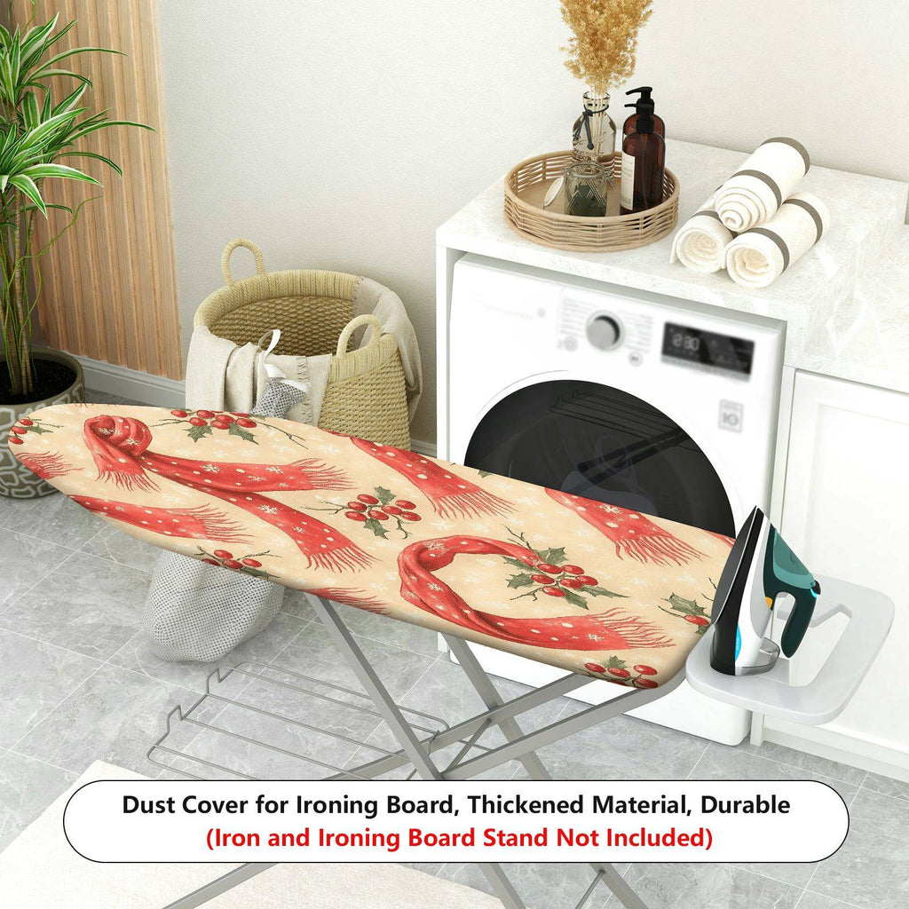 1-Piece Festive Christmas Scarf Holly  Ironing Board Cover, Universal Size, Without Board