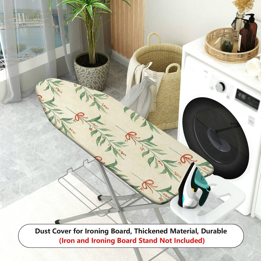1-Piece Christmas Leaf Bowknot Pattern  Ironing Board Cover, Universal Size, Without Board