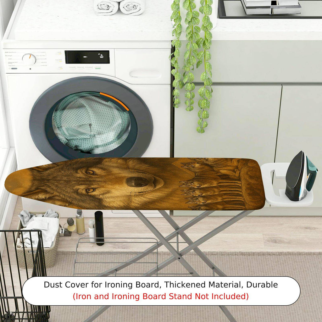 1-Piece Animal Wolf Pack Brown  Ironing Board Cover, Universal Size, Without Board