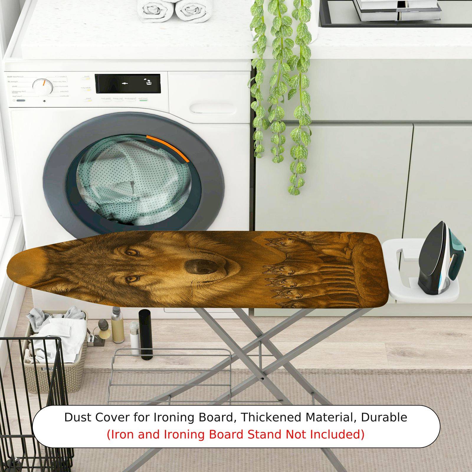 1-Piece Animal Wolf Pack Brown  Ironing Board Cover, Universal Size, Without Board