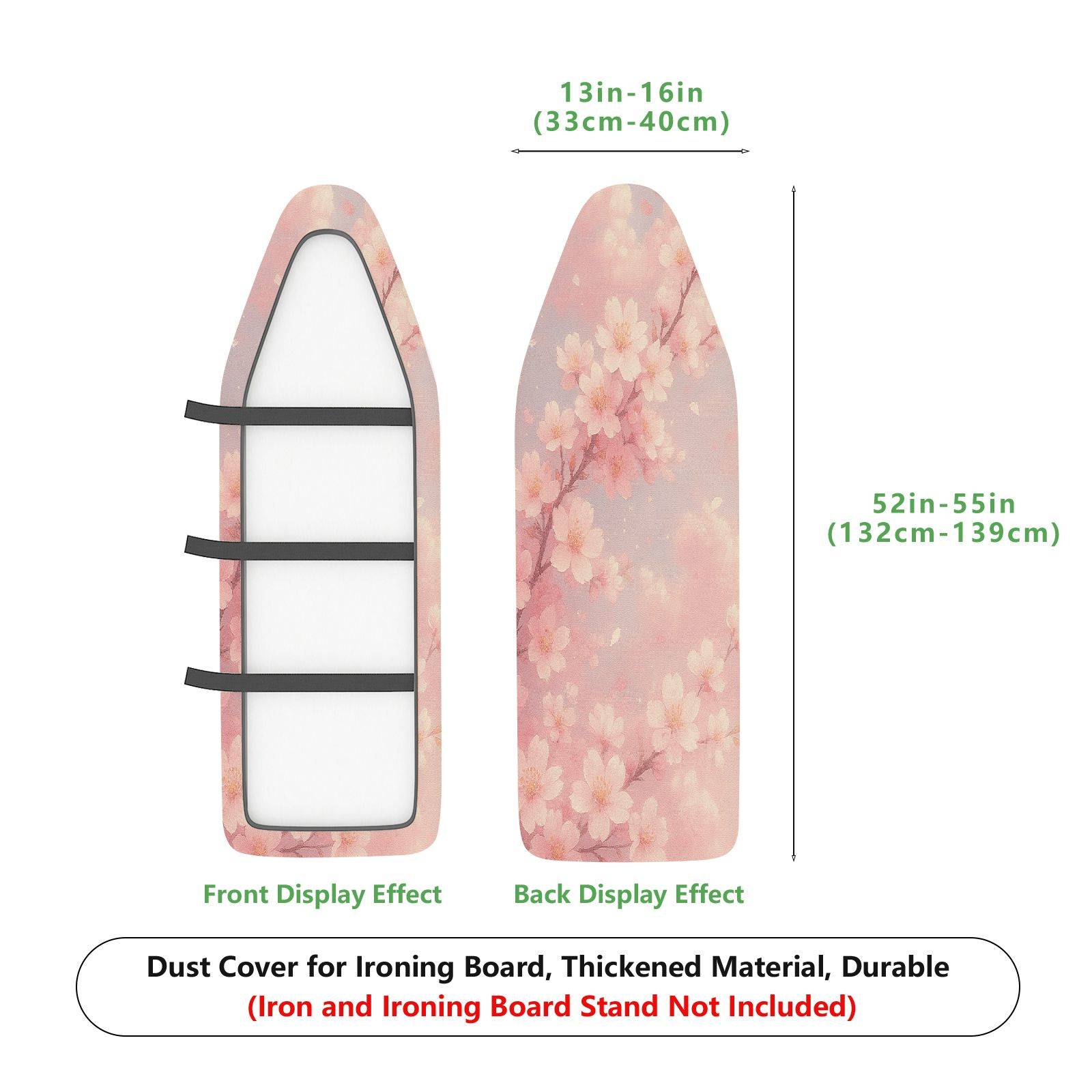 1-Piece Floral Pink Spring  Ironing Board Cover, Universal Size, Without Board
