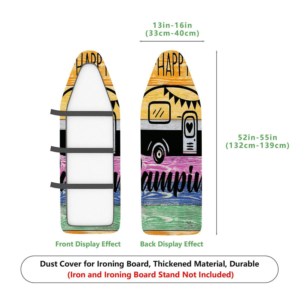 1-Piece Campers Retro Colorful  Ironing Board Cover, Universal Size, Without Board