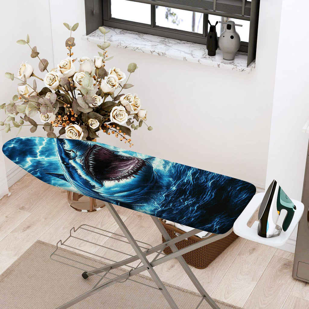1-Piece Shark Lightning Ocean  Ironing Board Cover, Universal Size, Without Board
