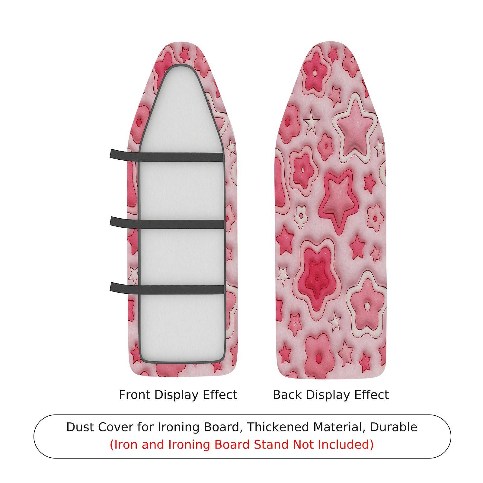 1-Piece Pink Floral Star  Ironing Board Cover, Universal Size, Without Board
