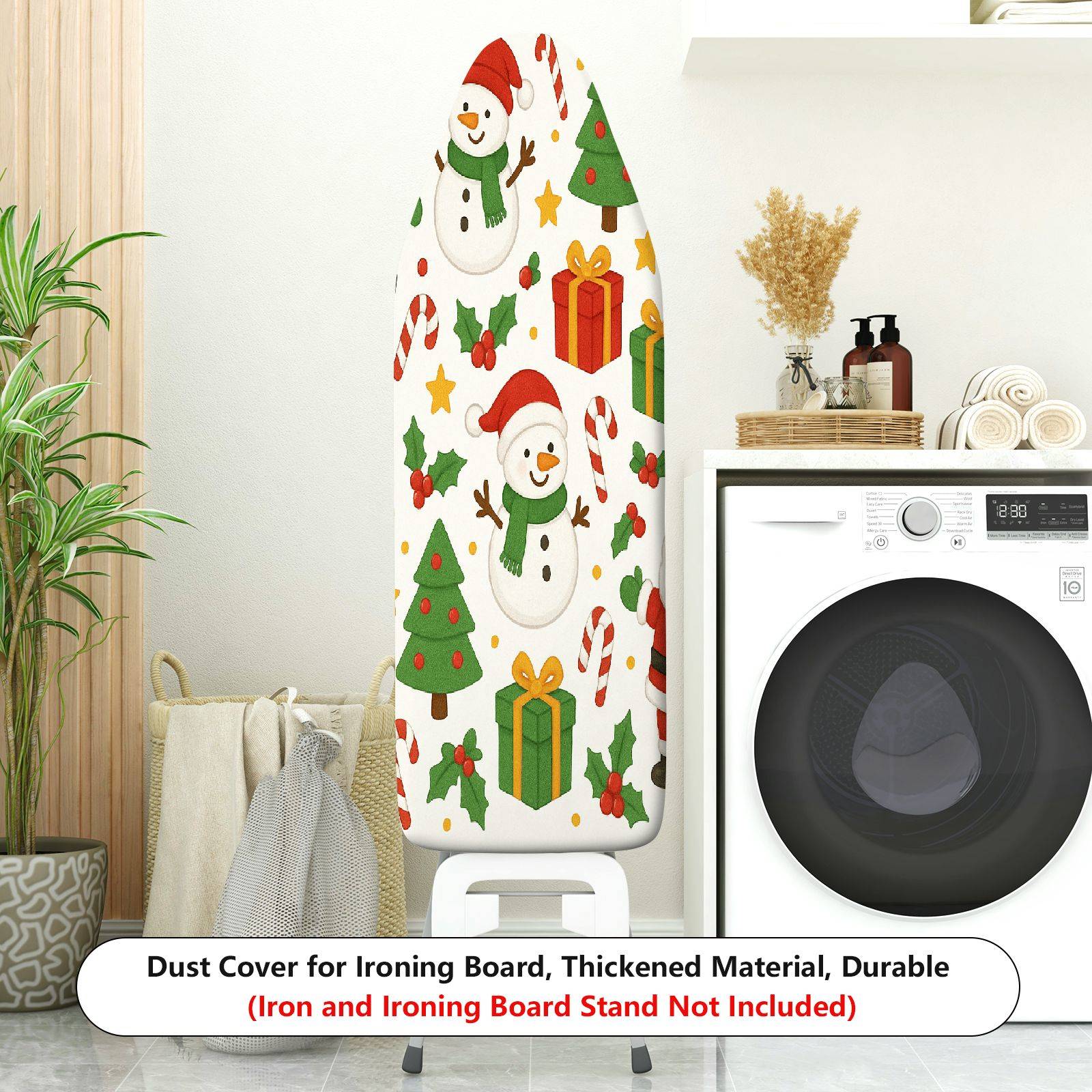 1-Piece Snowman Christmas Tree Santa  Ironing Board Cover, Universal Size, Without Board