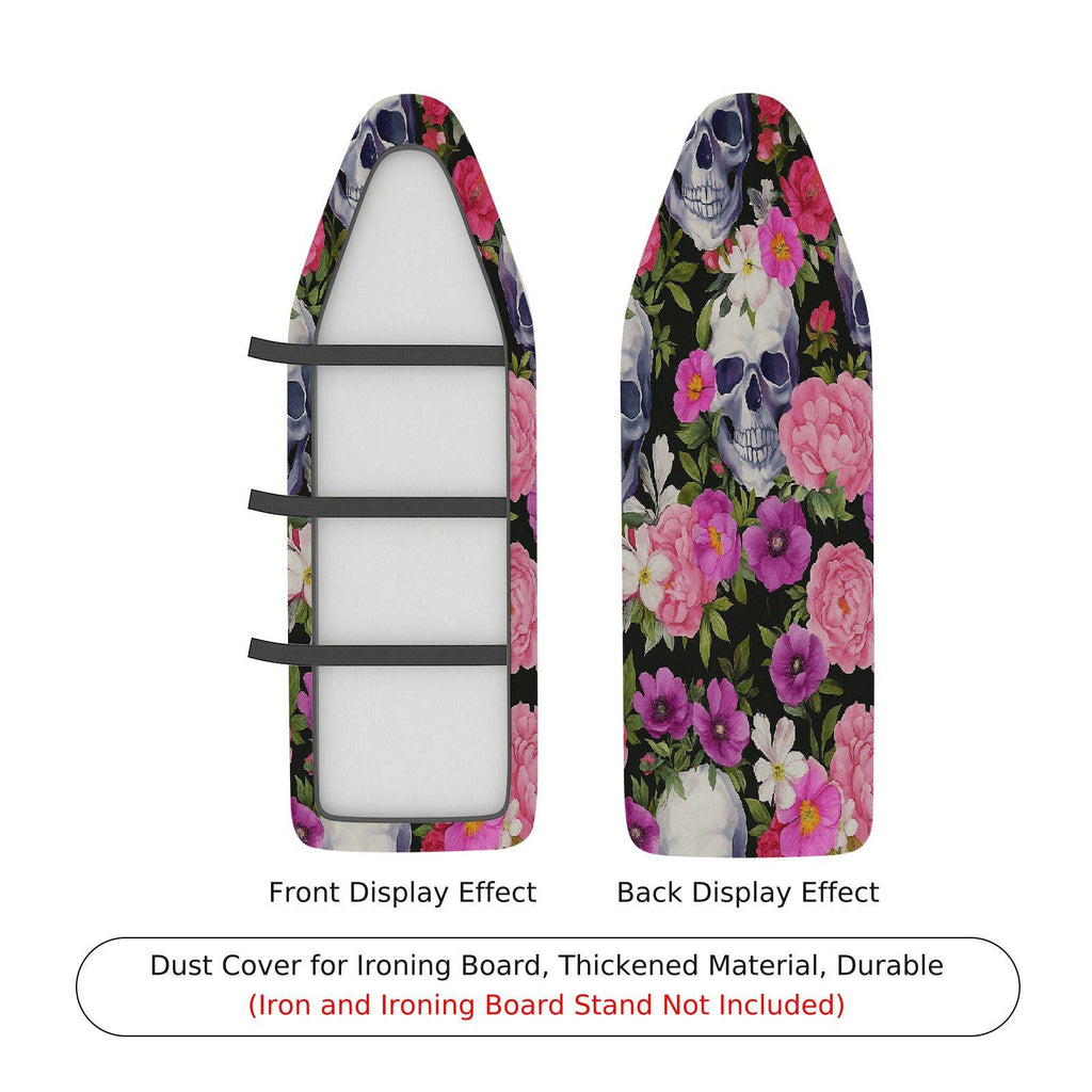 1-Piece Floral Skull Pink  Ironing Board Cover, Universal Size, Without Board