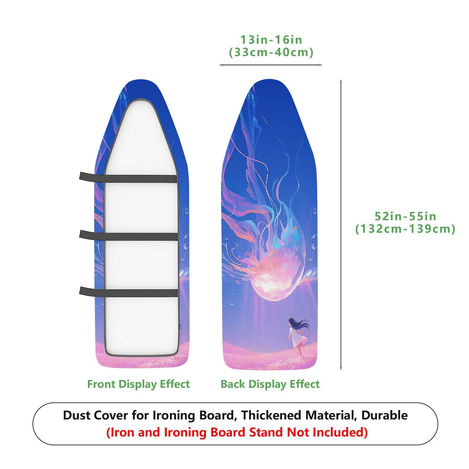 1-Piece Ocean  Fantasy  Ironing Board Cover, Universal Size, Without Board