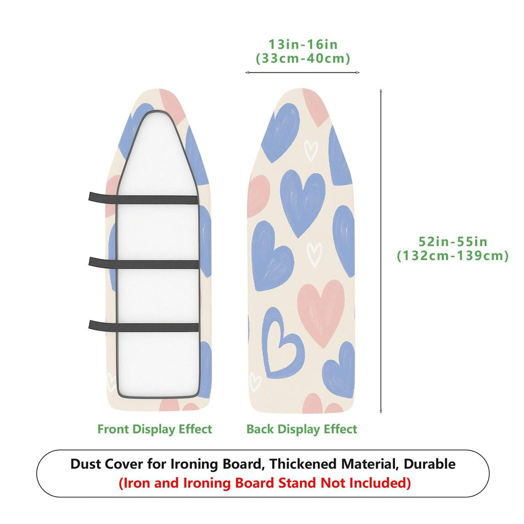 1-Piece Heart Pattern Pastel Pink Blue  Ironing Board Cover, Universal Size, Without Board