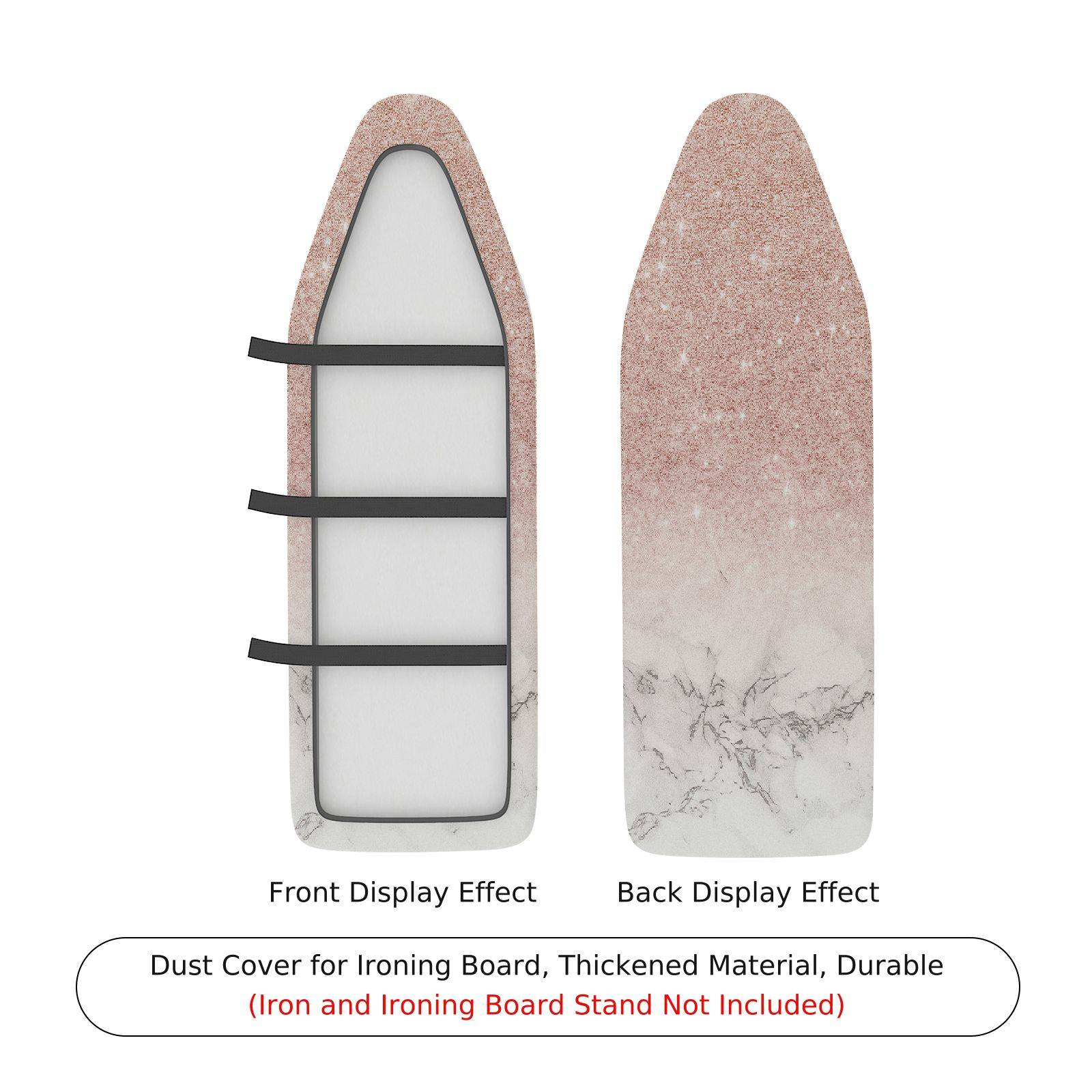 1-Piece Marble Pink White Gradient  Ironing Board Cover, Universal Size, Without Board