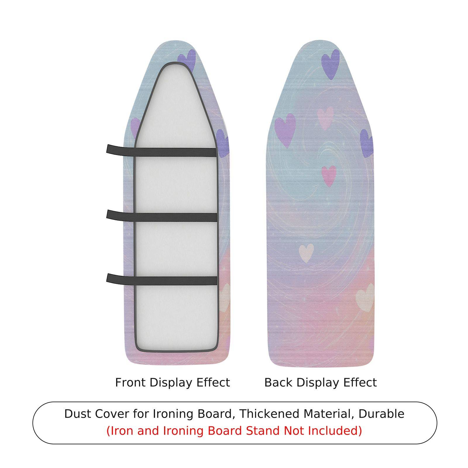 1-Piece Pastel Heart Pattern Pretty Pink  Ironing Board Cover, Universal Size, Without Board