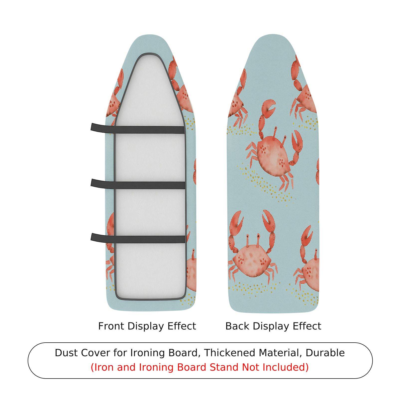 1-Piece Crab Ocean Blue  Ironing Board Cover, Universal Size, Without Board