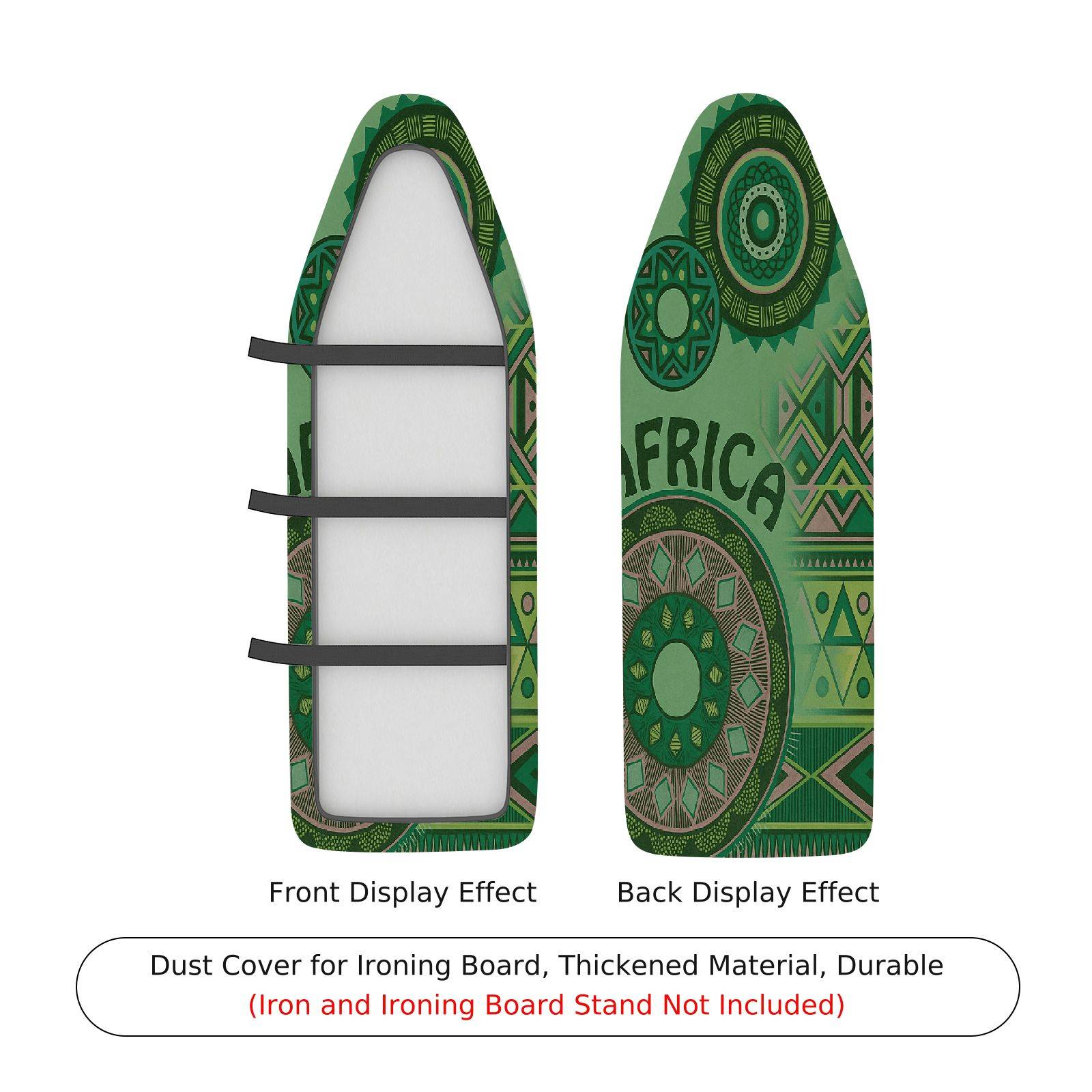 1-Piece African Green Geometric  Ironing Board Cover, Universal Size, Without Board