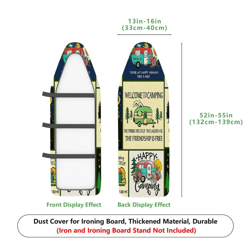 1-Piece Retro Camper  Happy  Ironing Board Cover, Universal Size, Without Board
