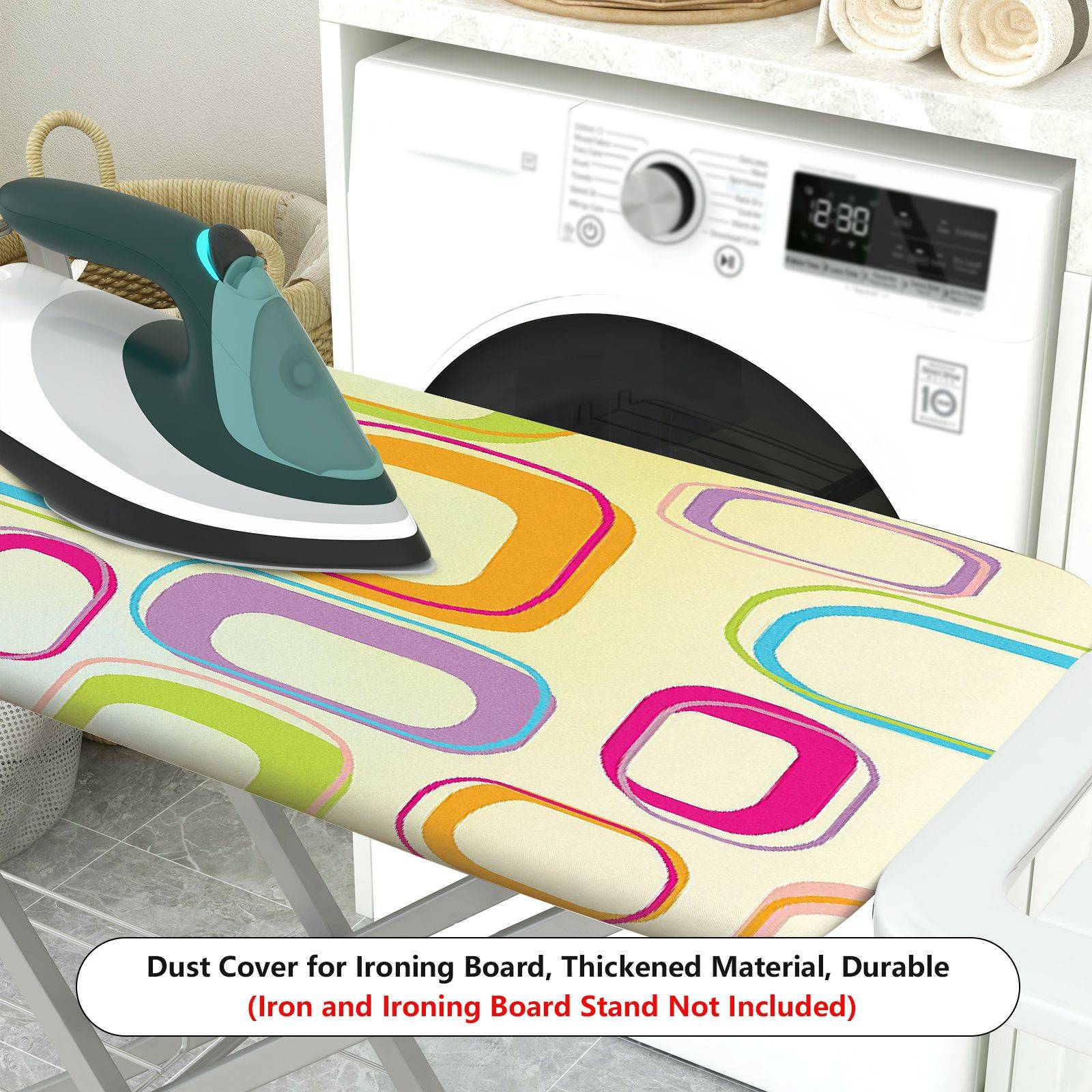 1-Piece Geometric Colorful Retro  Ironing Board Cover, Universal Size, Without Board