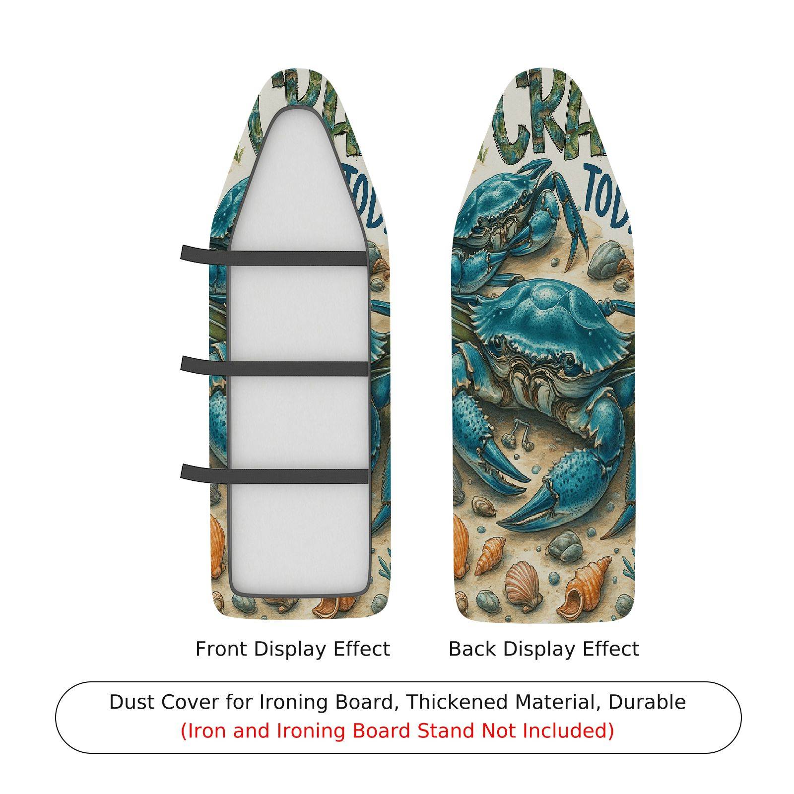 1-Piece Crab Beach Ocean  Ironing Board Cover, Universal Size, Without Board