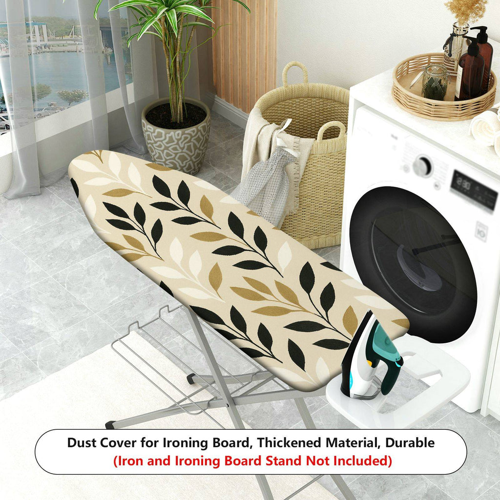 1-Piece Leaves Pattern Floral Beige  Ironing Board Cover, Universal Size, Without Board