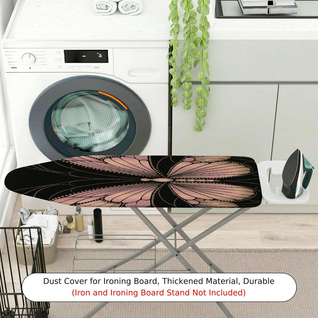 1-Piece Butterfly Black Pink Floral  Ironing Board Cover, Universal Size, Without Board