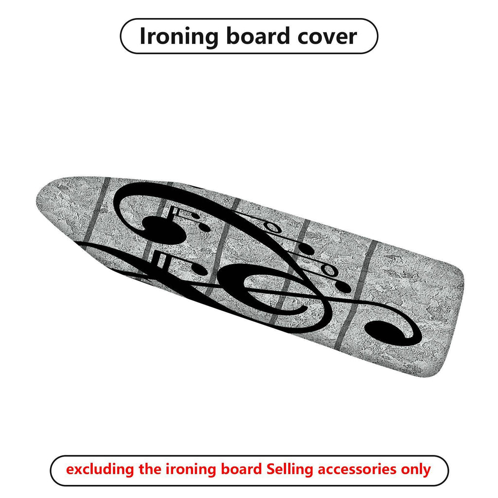 1-Piece Musical Note Gray Pattern Abstract  Ironing Board Cover, Universal Size, Without Board