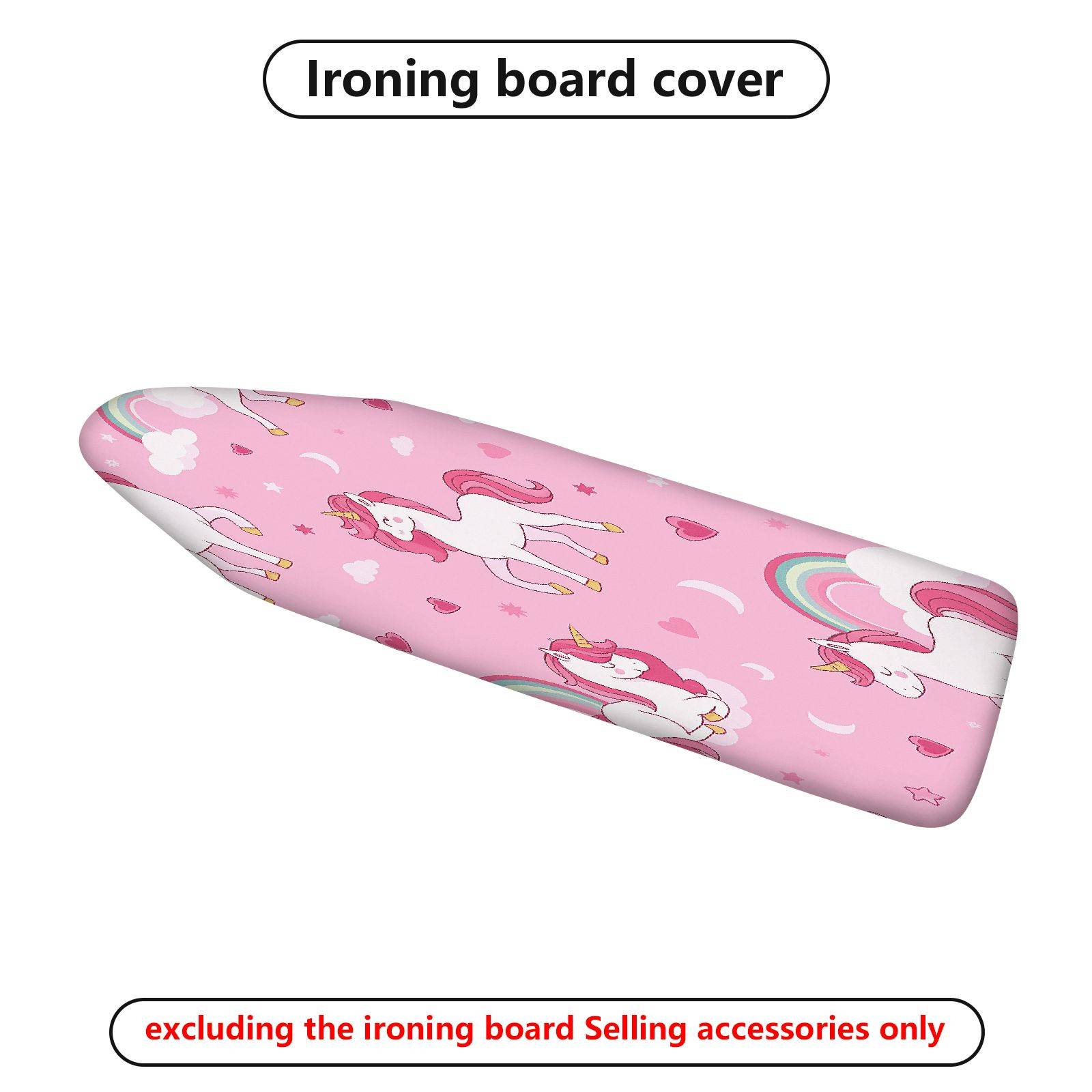 1-Piece Unicorn Pink Rainbow  Ironing Board Cover, Universal Size, Without Board
