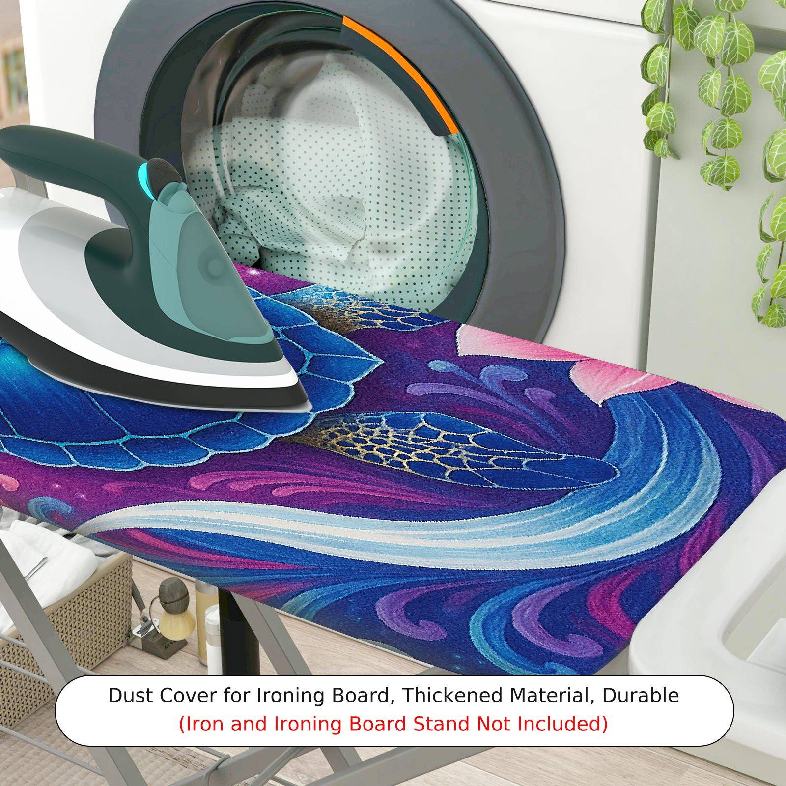 1-Piece Turtle Pink Floral  Ironing Board Cover, Universal Size, Without Board