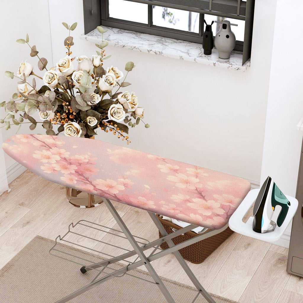 1-Piece Floral Pink Spring  Ironing Board Cover, Universal Size, Without Board