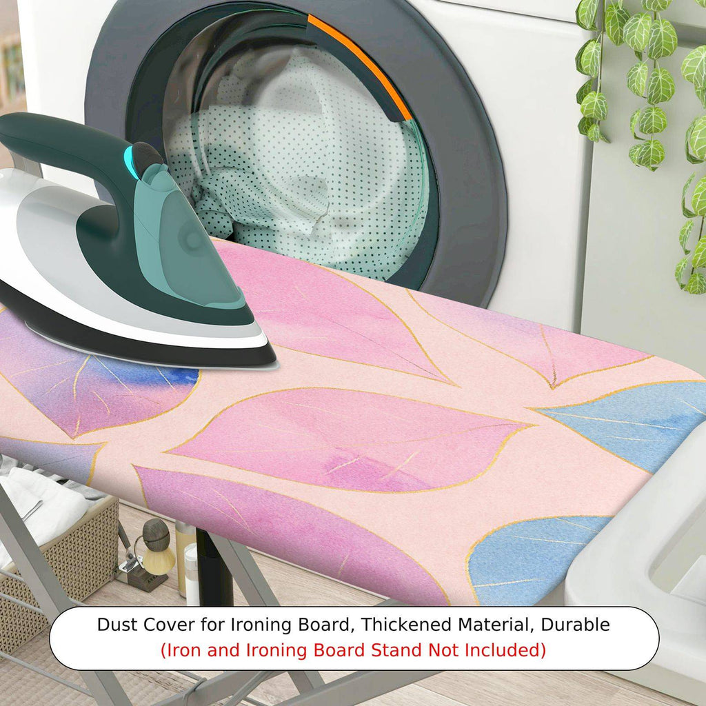 1-Piece Pink Blue Leaf Pattern  Ironing Board Cover, Universal Size, Without Board