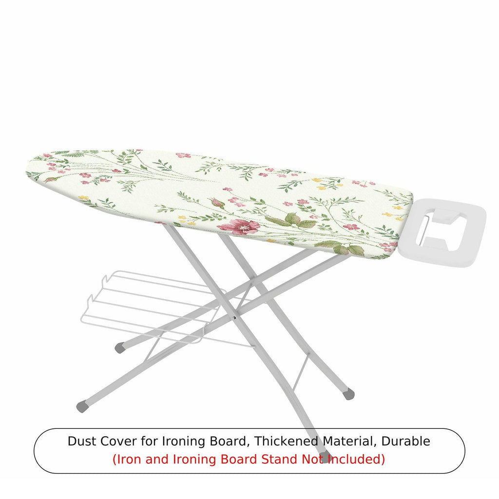 1-Piece Floral Green Pink Flower  Ironing Board Cover, Universal Size, Without Board