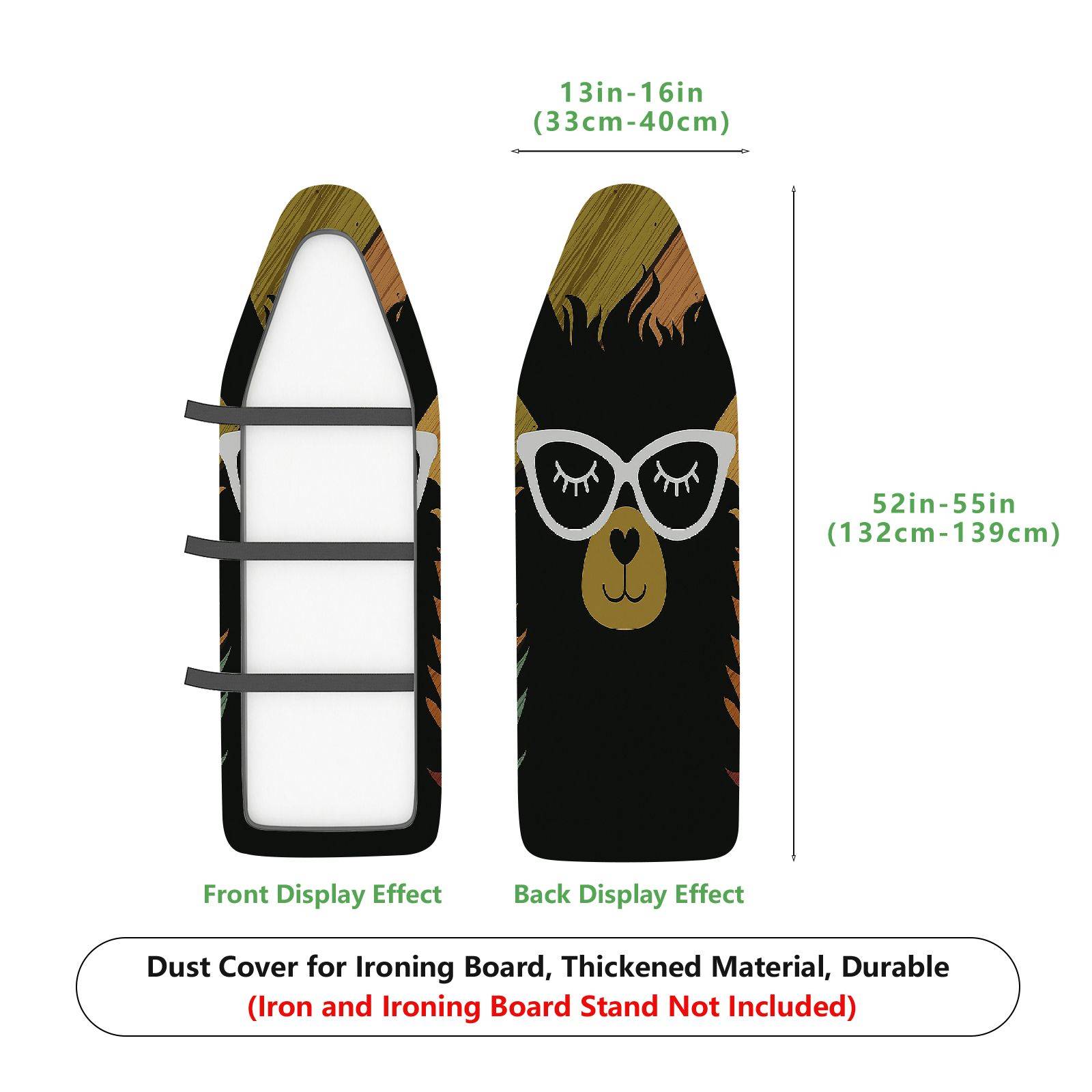 1-Piece Bear Sleepy Eyes Animal  Ironing Board Cover, Universal Size, Without Board