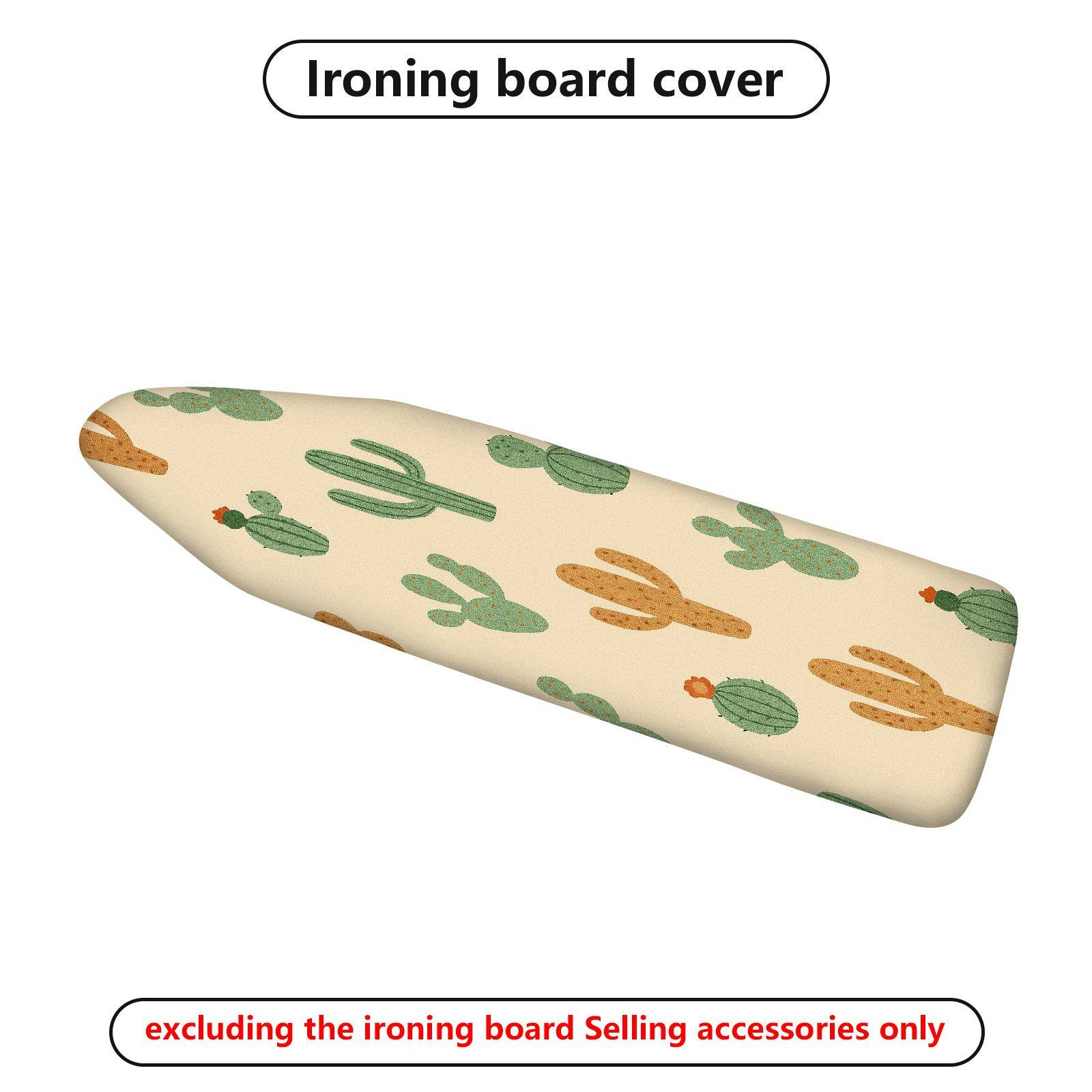 1-Piece Cactus Pattern Green Beige  Ironing Board Cover, Universal Size, Without Board