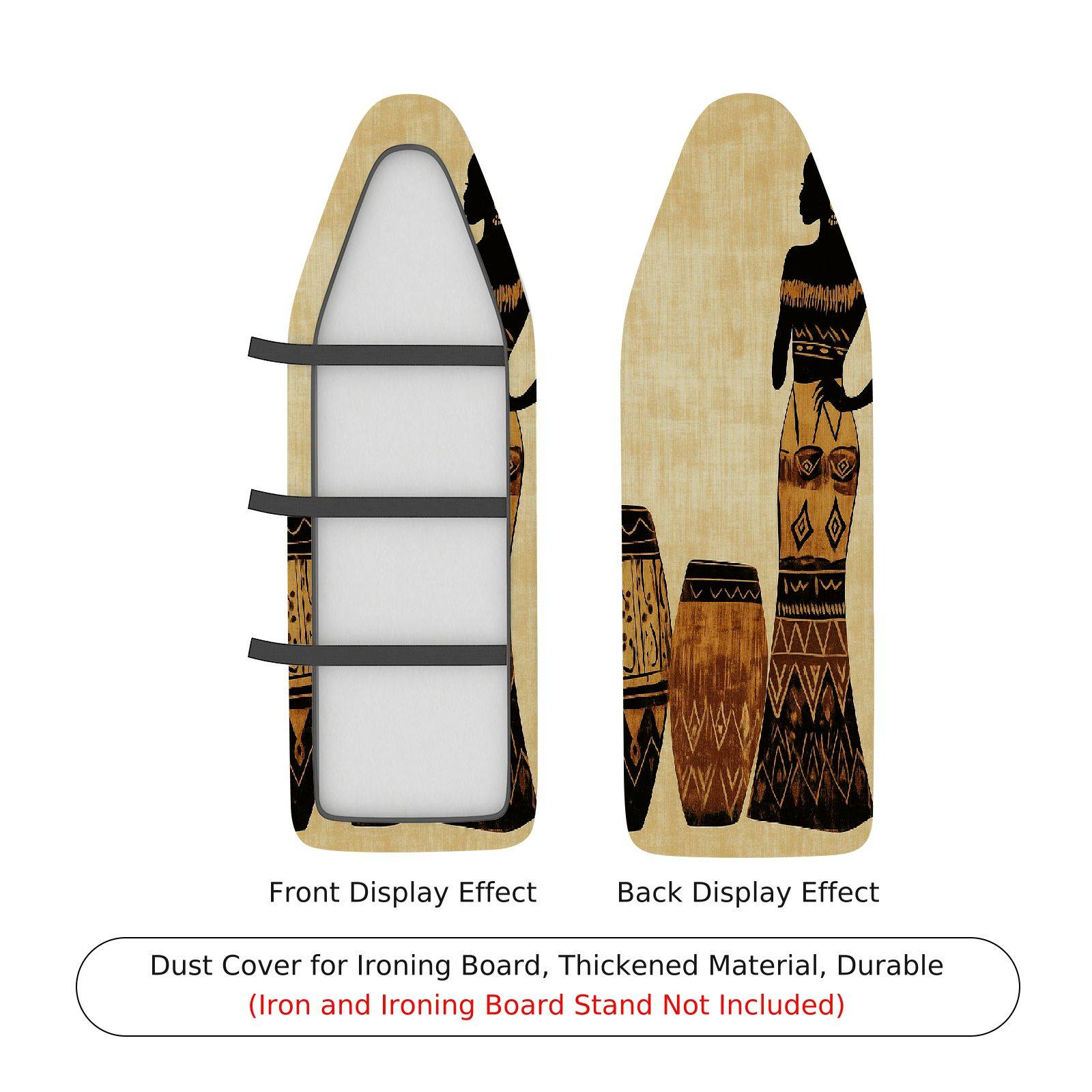 1-Piece African Tribal Pattern Ethnic Drum  Ironing Board Cover, Universal Size, Without Board