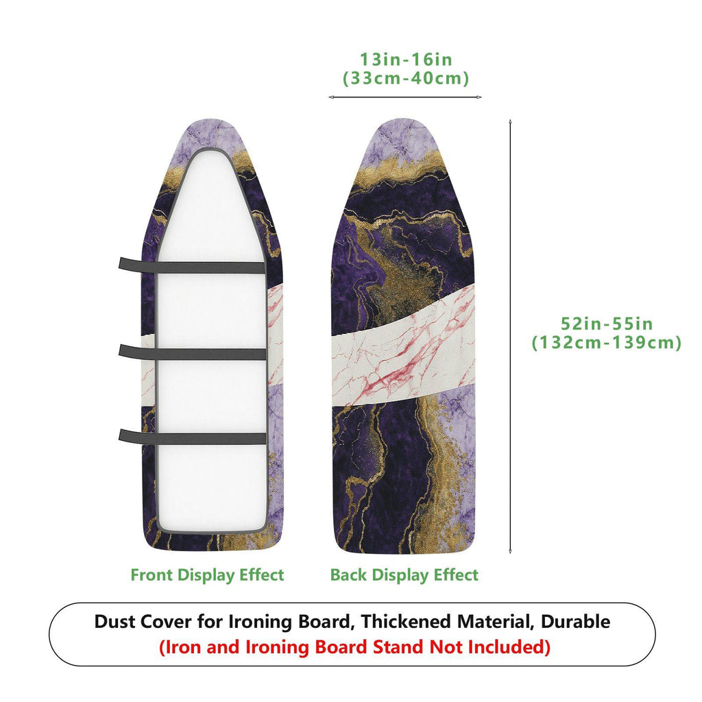 1-Piece Abstract Marble Purple White Gold  Ironing Board Cover, Universal Size, Without Board