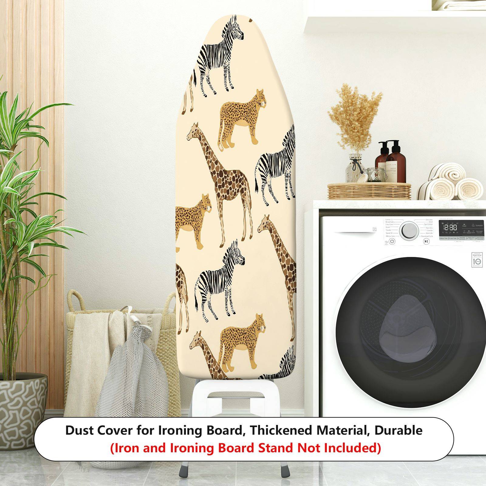 1-Piece Animal Print Giraffe Zebra  Ironing Board Cover, Universal Size, Without Board