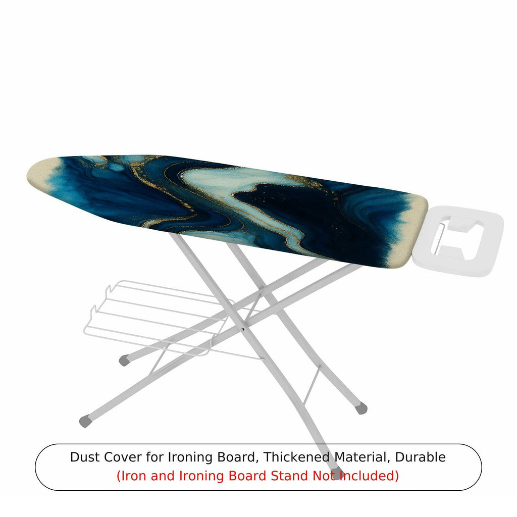 1-Piece Marble Abstract Blue Gold  Ironing Board Cover, Universal Size, Without Board