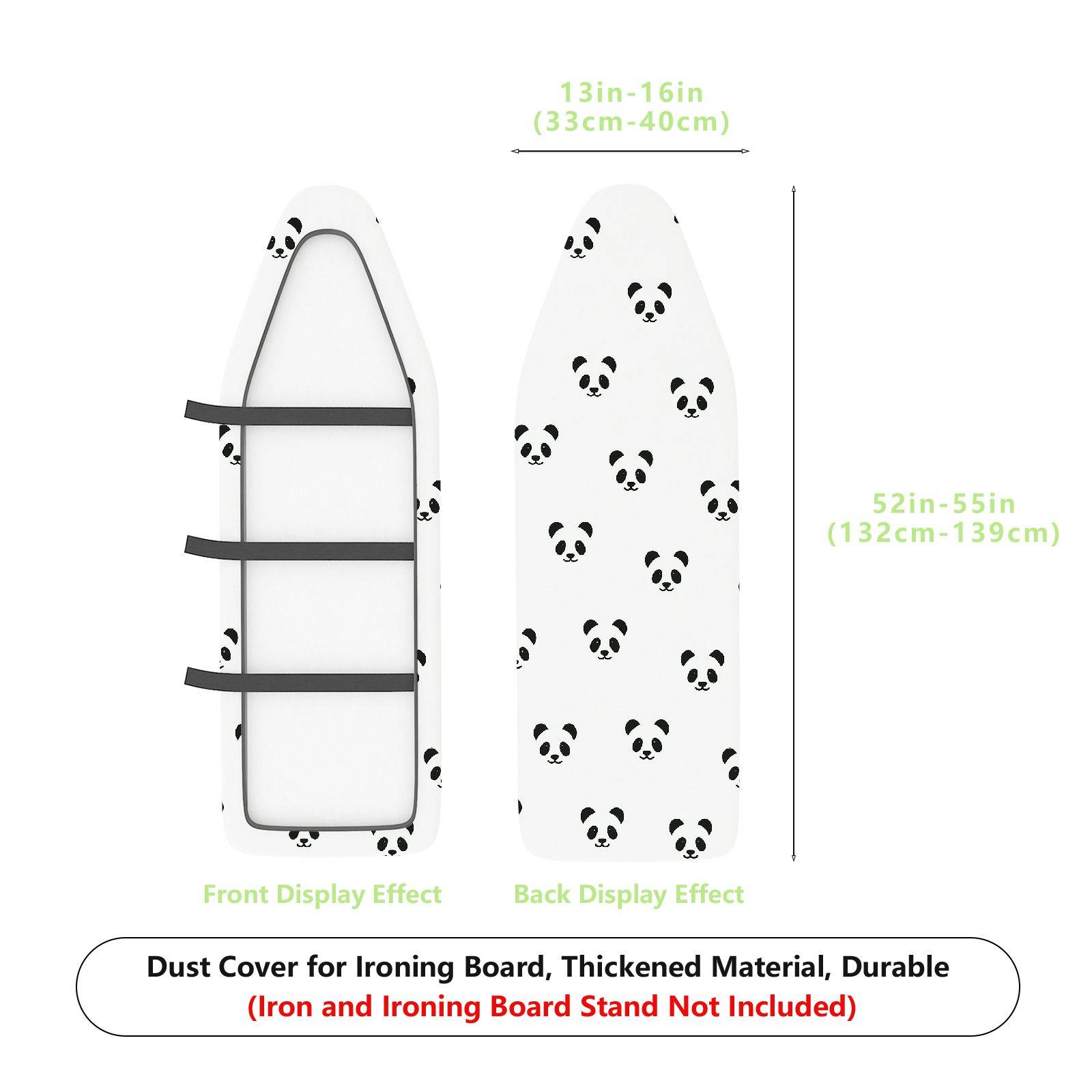 1-Piece Black Panda Pattern  Animal  Ironing Board Cover, Universal Size, Without Board