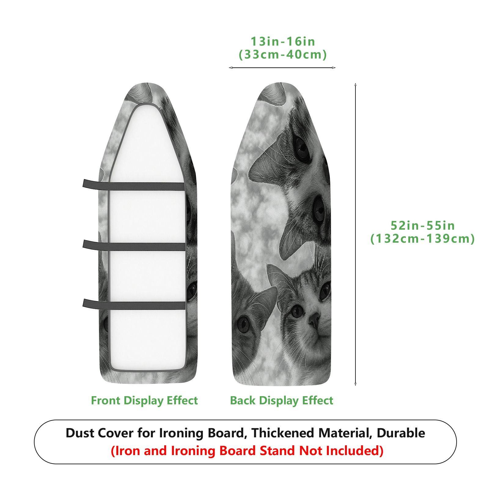 1-Piece Cat Face Animal Print Feline Pattern  Ironing Board Cover, Universal Size, Without Board