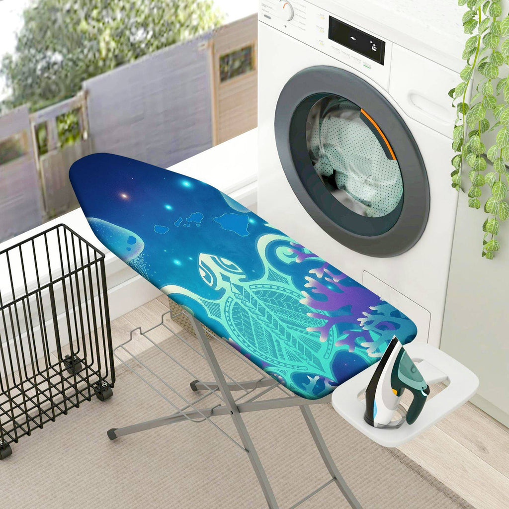 1-Piece Glow in the Dark Ocean Turtle  Ironing Board Cover, Universal Size, Without Board