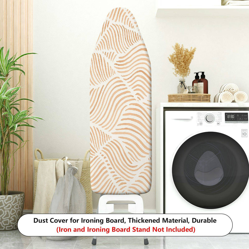 1-Piece Beige Brown Swirl Pattern Decorative  Ironing Board Cover, Universal Size, Without Board