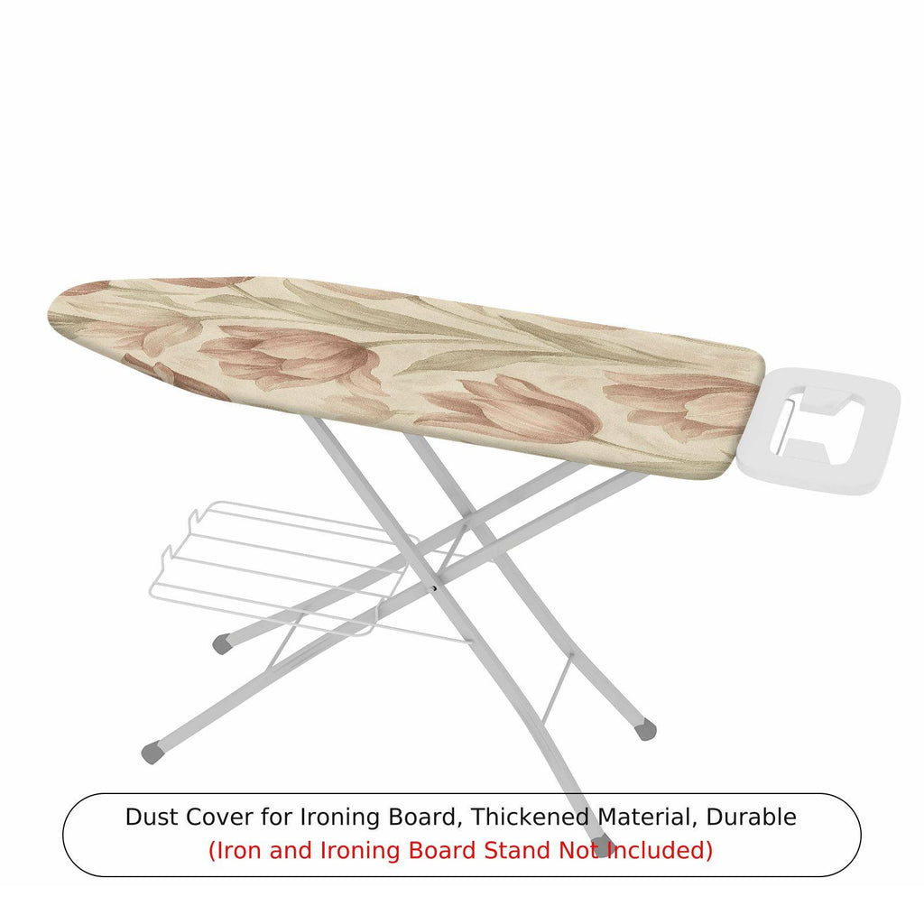 1-Piece Floral Pattern Beige Tulip  Ironing Board Cover, Universal Size, Without Board