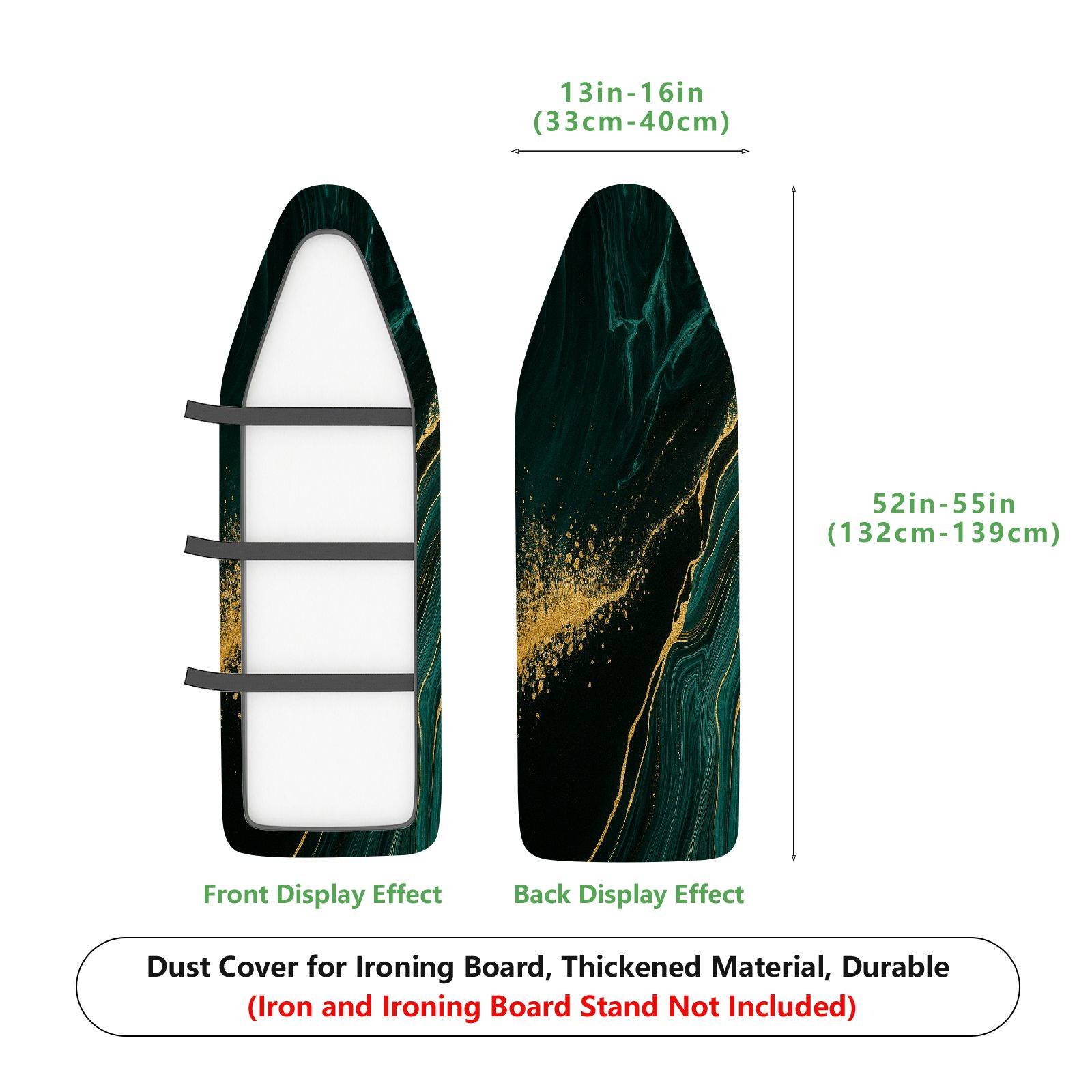 1-Piece Abstract Swirl Gold  Ironing Board Cover, Universal Size, Without Board