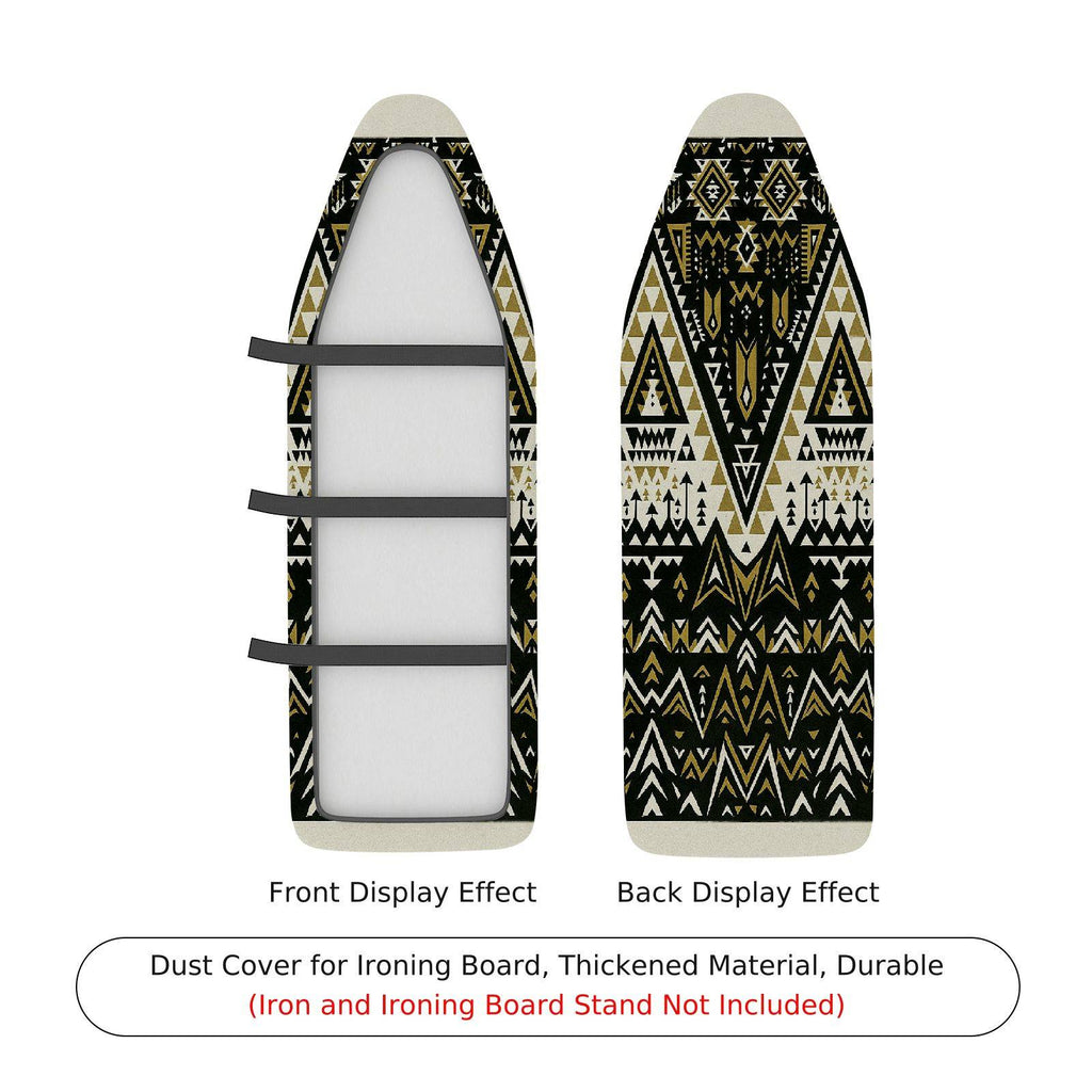 1-Piece Geometric Black Beige Pattern  Ironing Board Cover, Universal Size, Without Board