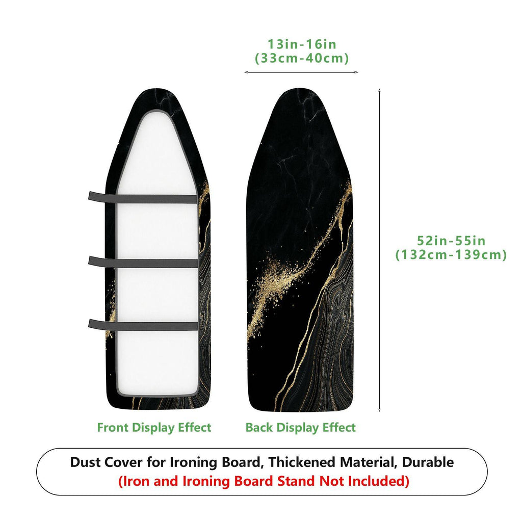 1-Piece Black Gold Abstract  Ironing Board Cover, Universal Size, Without Board